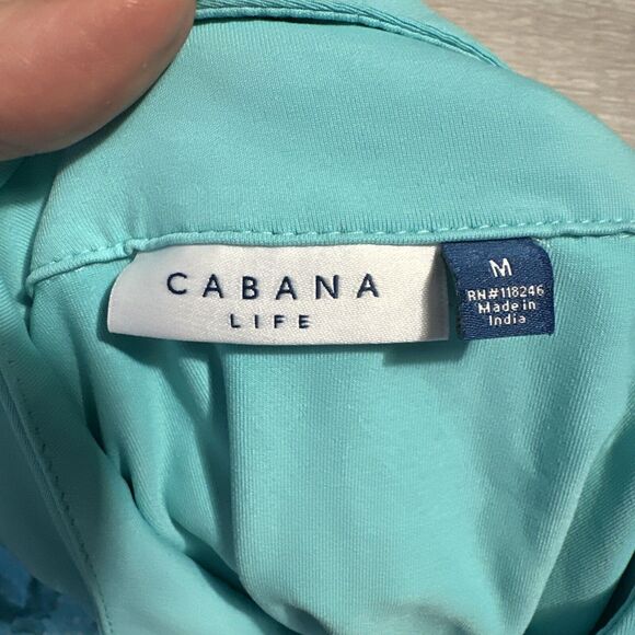 Cabana Life UPF 50 Resort Palapa Top 1/4 Zip Blue Mesh Long Sleeve Medium Golf - Picture 7 of 8